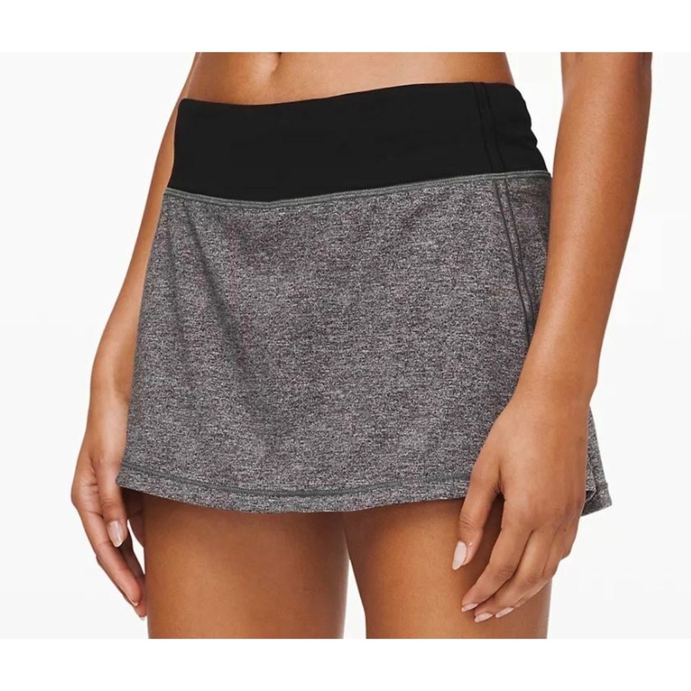 Lululemon Pace Rival Skort Tennis Skirt Black Brown Gray Boho Preppy 8 - Picture 2 of 6